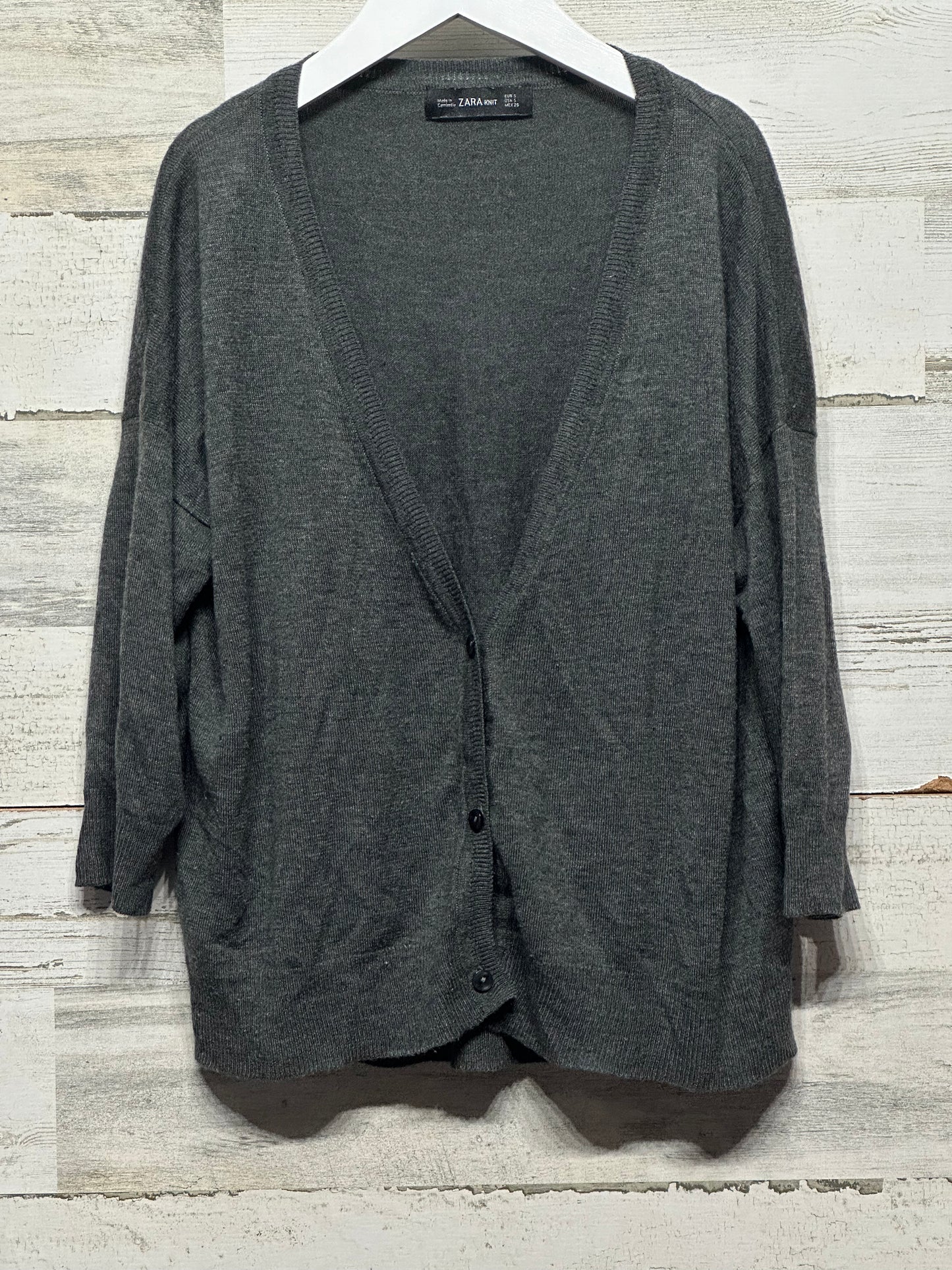 Girls Size 5 Zara Knit Grey Soft Cardigan - Very Good Used Condition