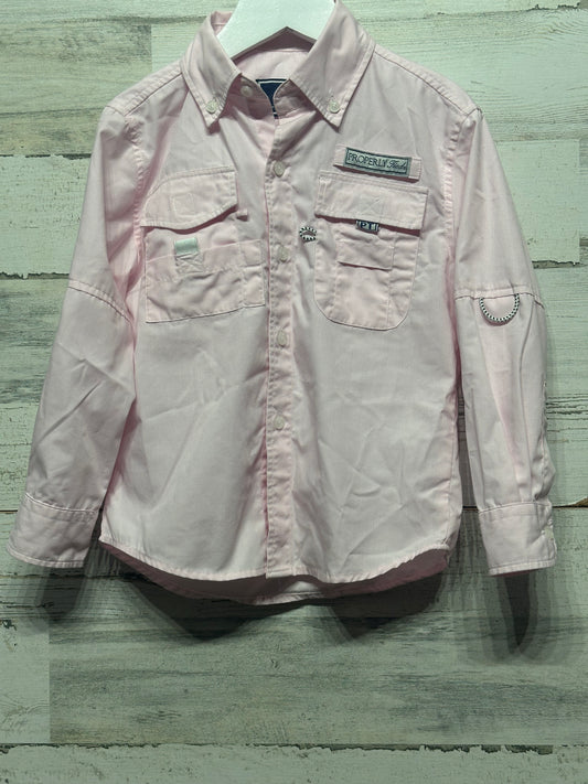 Boys Size 2t Properly Tied Light Pink Performance Fishing Shirt - Play Condition