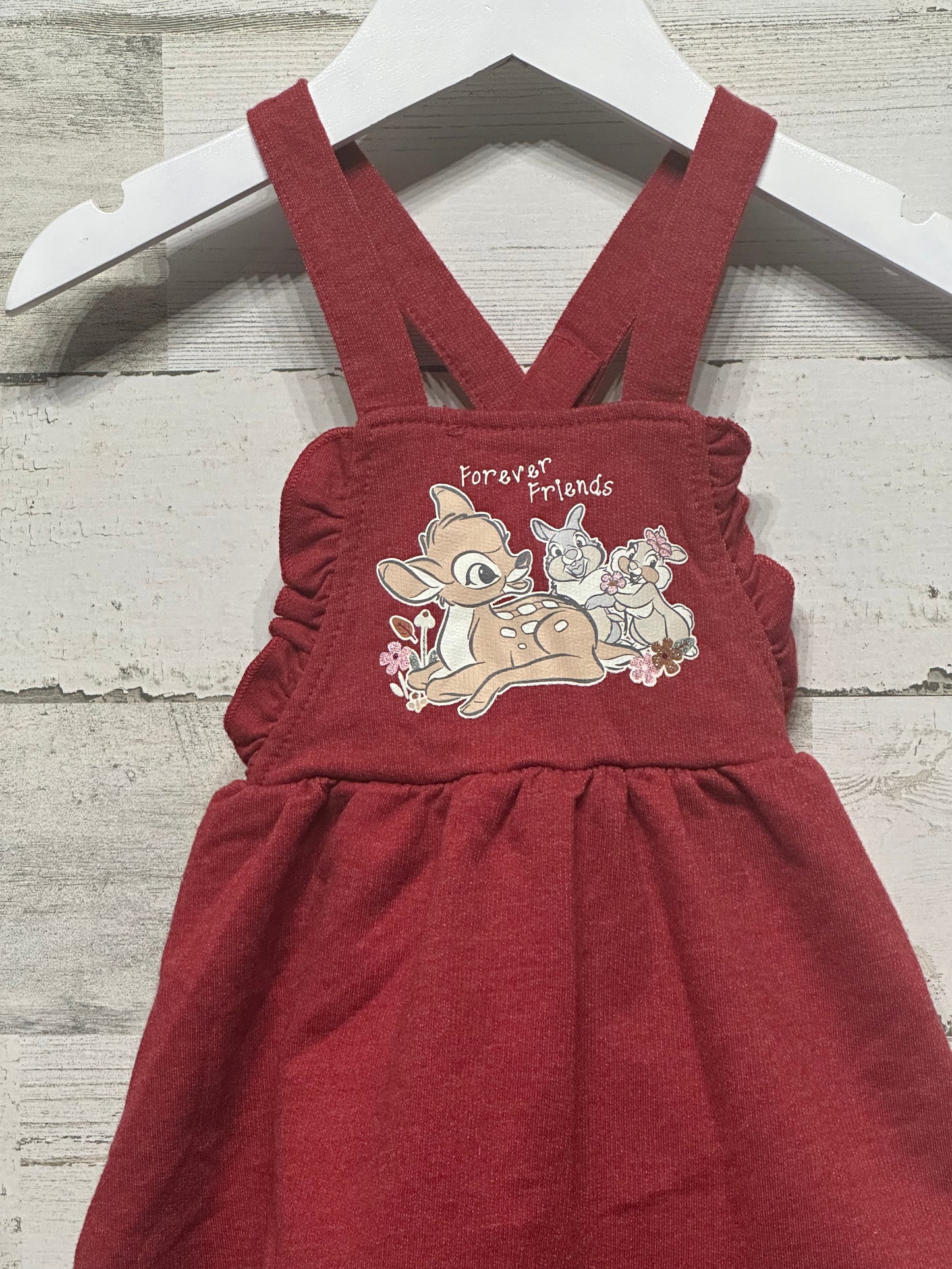 Girls Size 6-9m Disney Baby Bambi Forever Friends Dress  - Very Good Used Condition