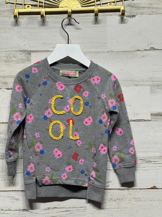 Girls Size 2t Sophie and Sam "COOL" Floral Sweatshirt  - Very Good Used Condition