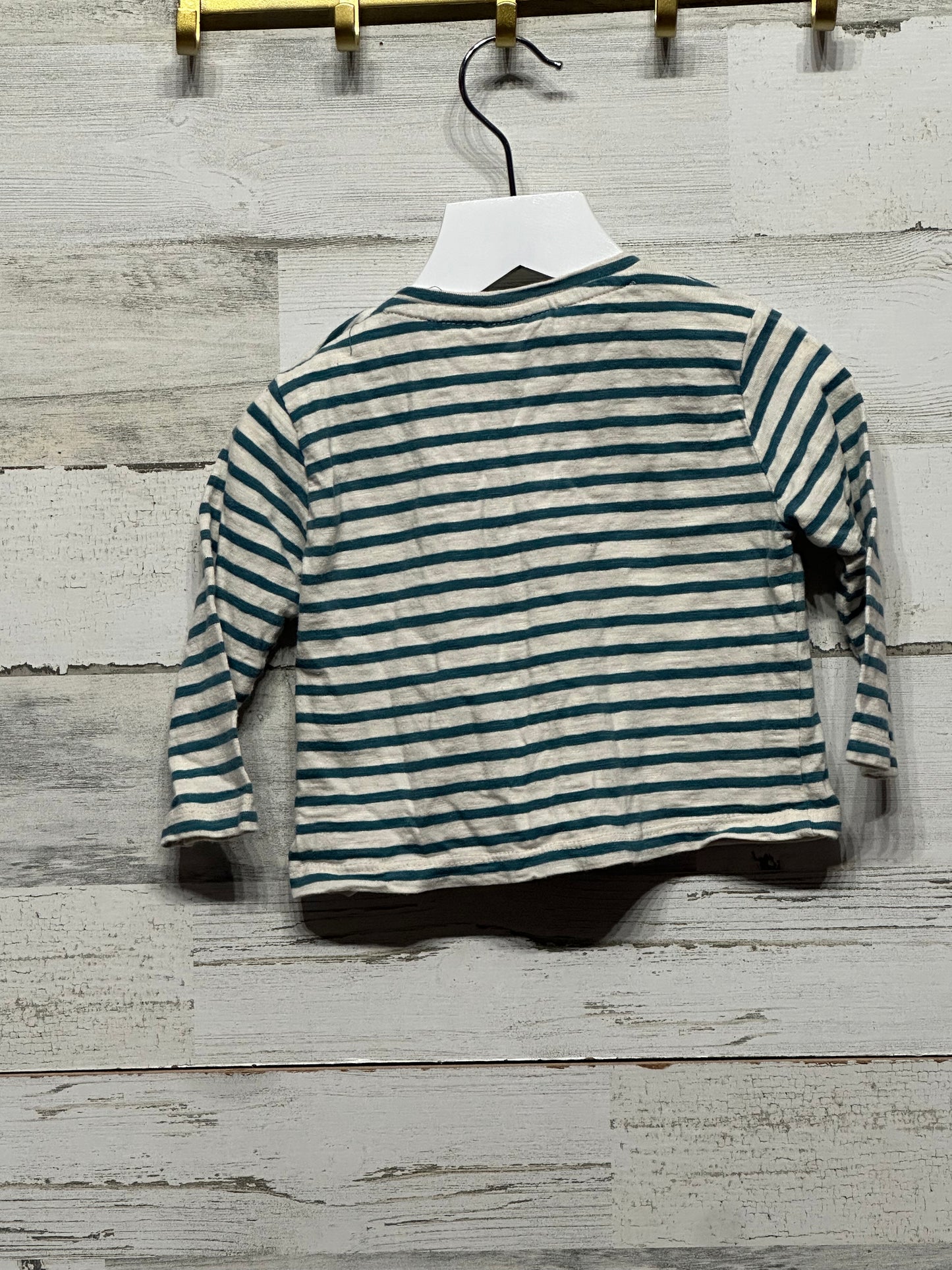 Boys Size 9/12m Zara Striped Shirt - Good Used Condition