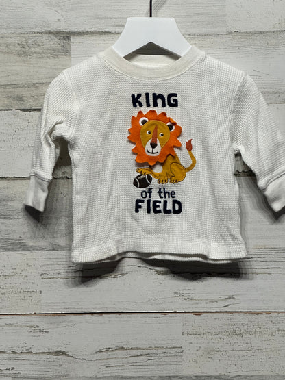 Boys Size 3-6m Gymboree Football Lion "King Of The Field" Shirt - Good Used Condition