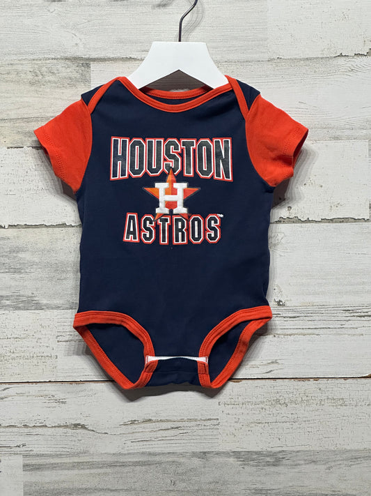 Boys Size 6-9m Houston Astros Onesie - Good Used Condition