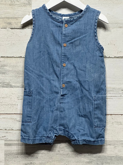 Boys Size 9-12m H&M Denim Romper - Good Used Condition