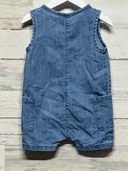 Boys Size 9-12m H&M Denim Romper - Good Used Condition