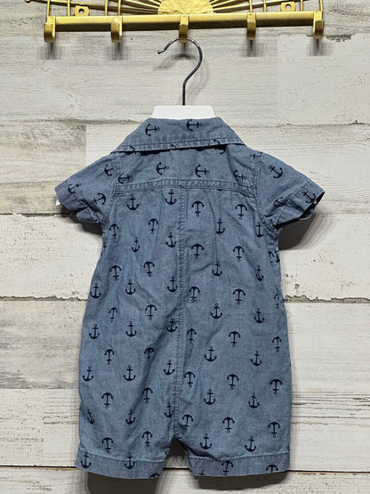 Boys Size 3m Carter's Anchor Collared Romper - Good Used Condition