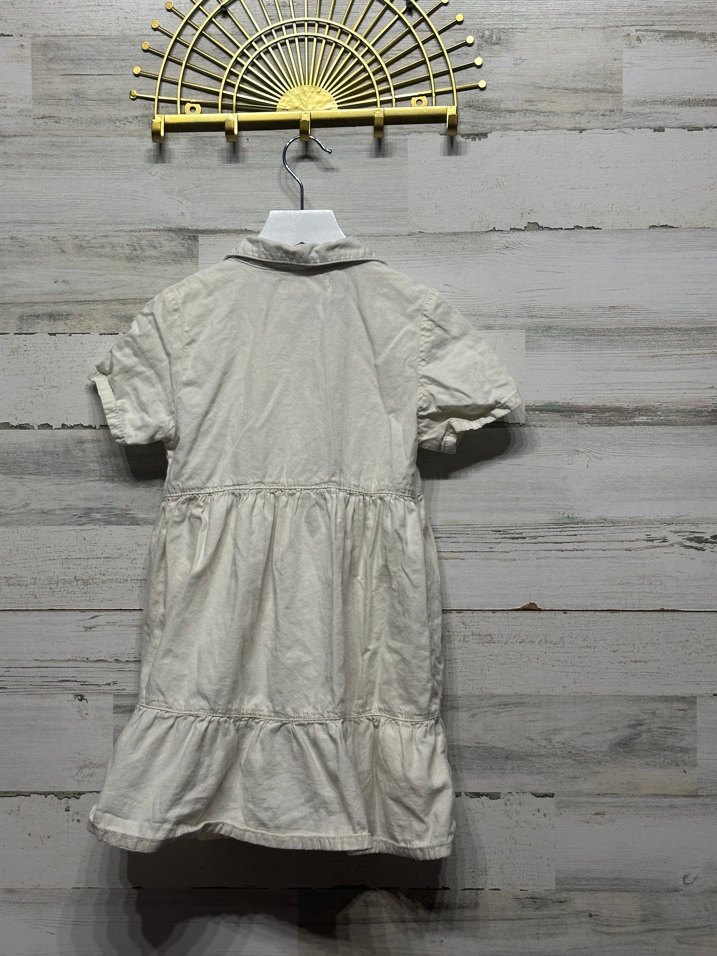 Girls Size 4/5 Zara Cream Button Up Dress - Play Condition