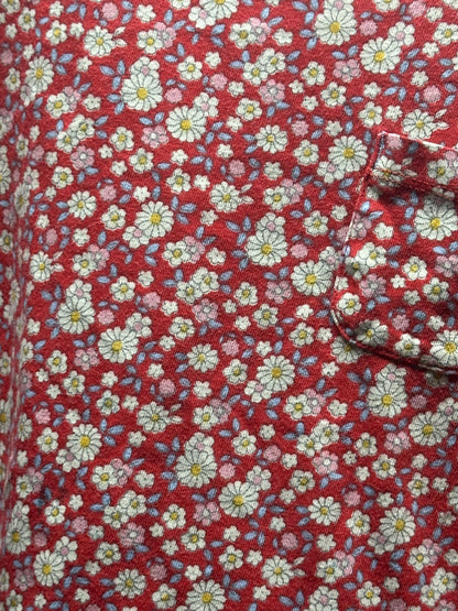 Girls Size 8/9 Mini Boden Red Floral Shirt - Good Used Condition