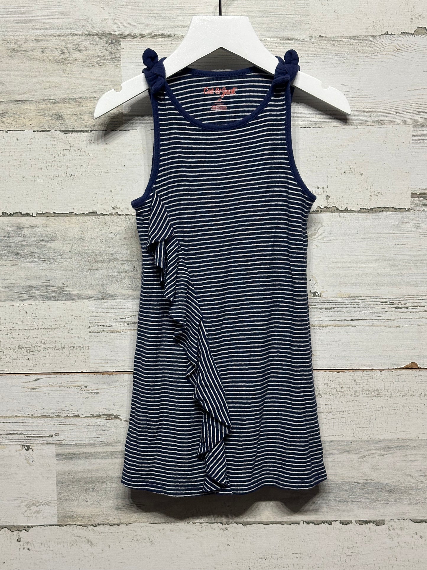 Girls Size 3t Cat and Jack Soft Navy Striped Dress - Good Used Condition