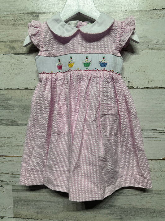 Girls Size 9m Be Mine Smocked Cupcake Dress - Very Good Used Condition