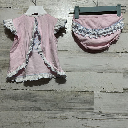 Girls Size 12-18m SK brand Pima cotton bloomer set - embroidered with MSK - good used condition